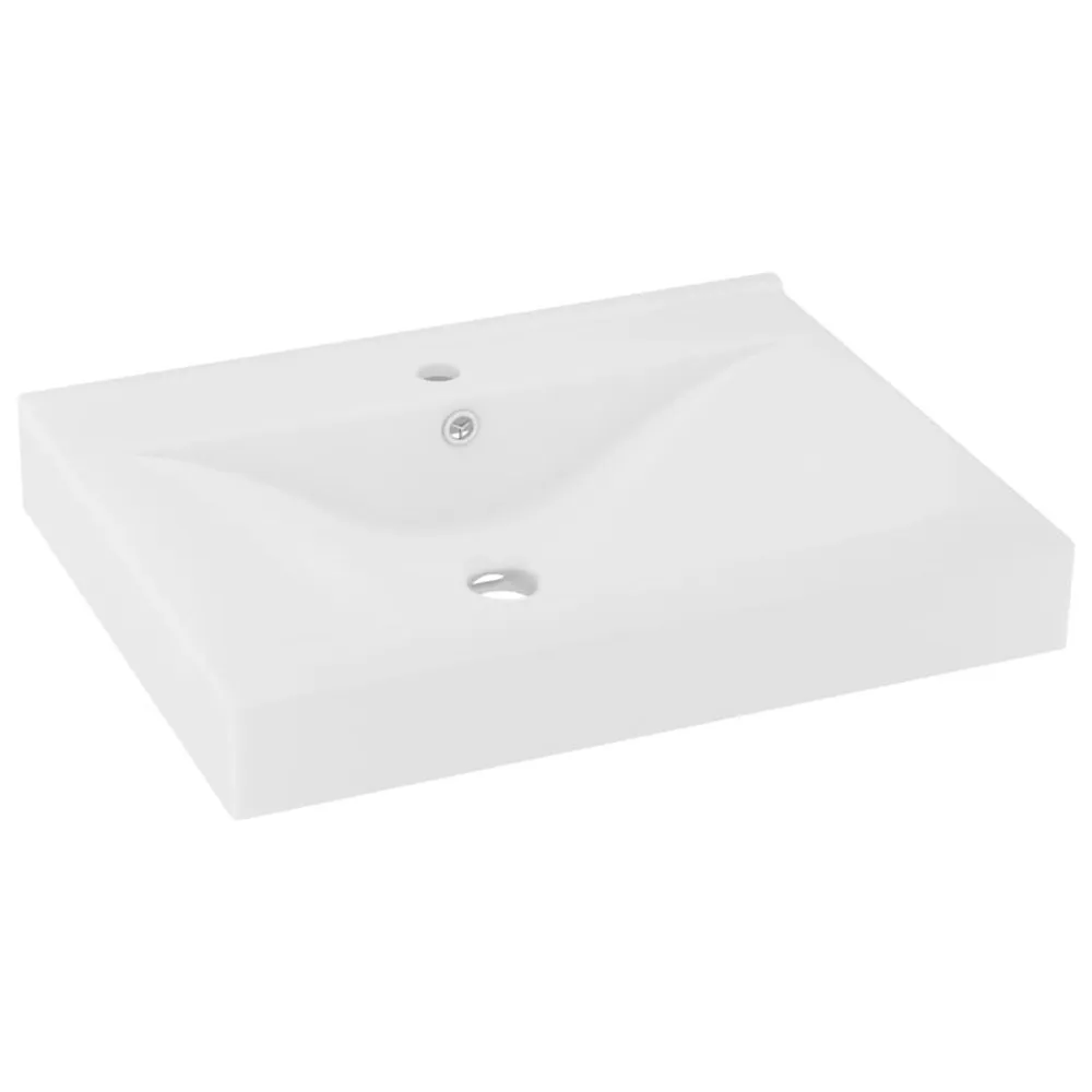 Lavabo avec trou de robinet Blanc mat 60x46 cm Céramique