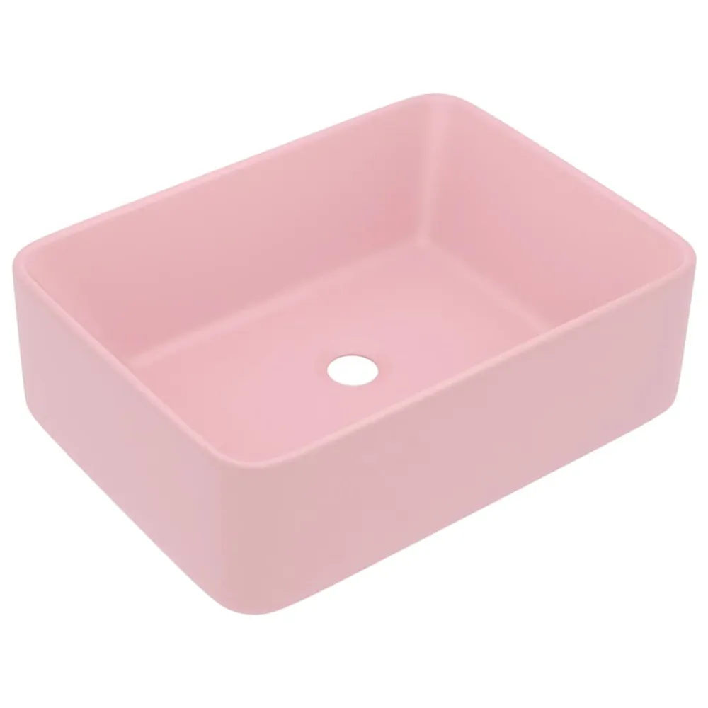 Lavabo de luxe Rose mat 41x30x12 cm Céramique