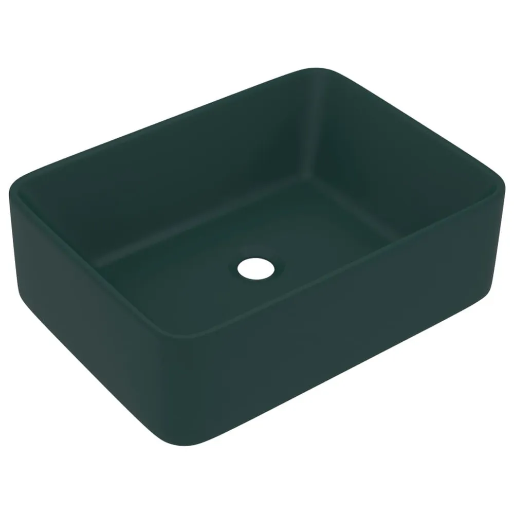 Lavabo de luxe Vert foncé mat 41x30x12 cm Céramique