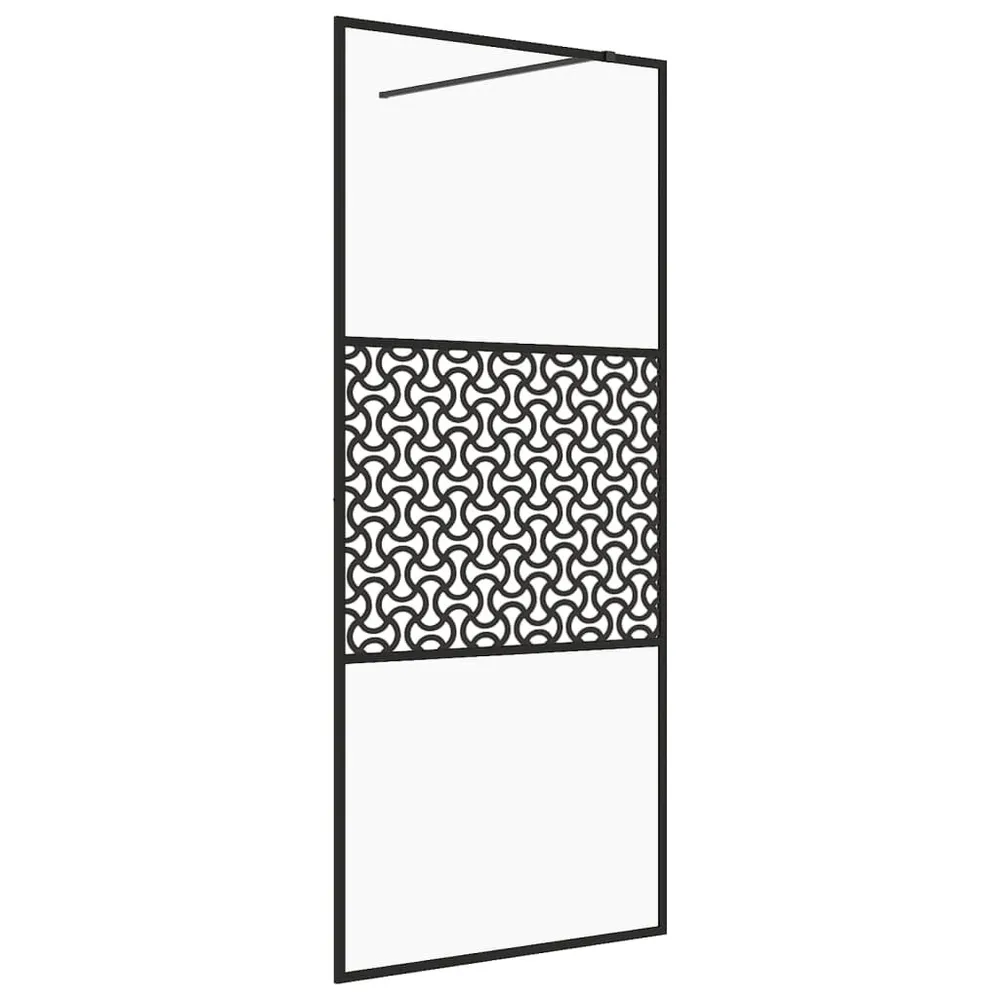 Paroi de douche avec verre ESG transparent 115x195 cm Noir