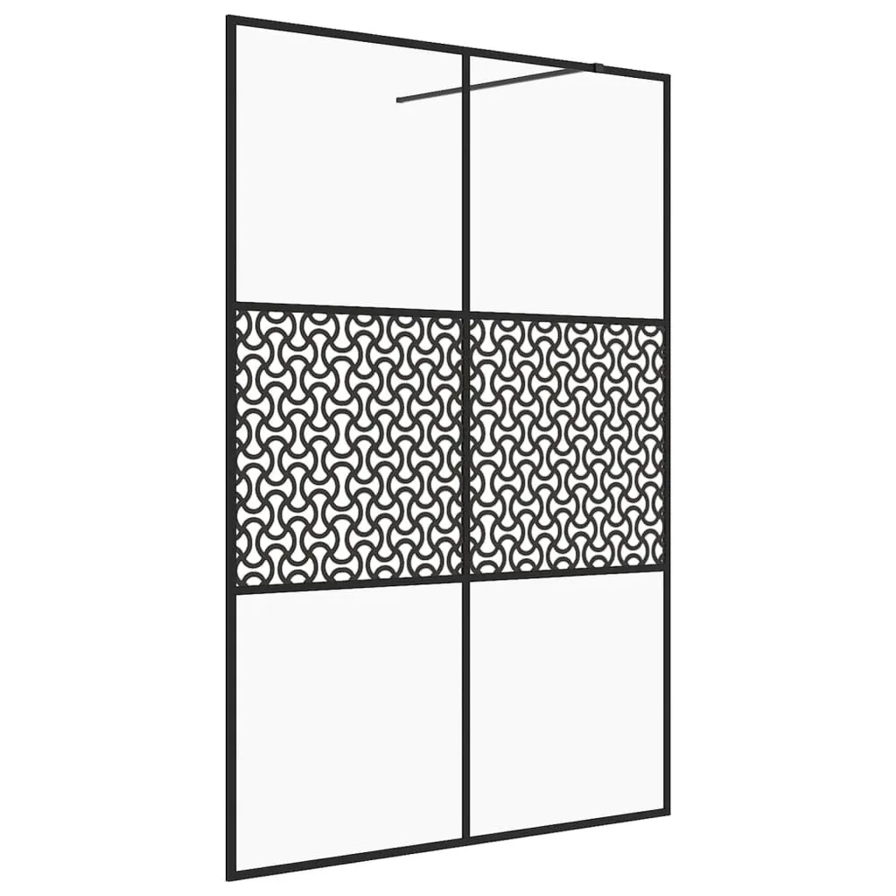 Paroi de douche avec verre ESG transparent 140x195 cm Noir