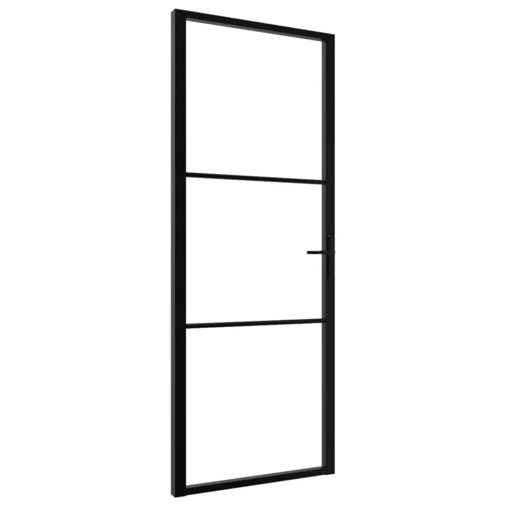 Porte intérieure Verre ESG et aluminium 76x201,5 cm Noir