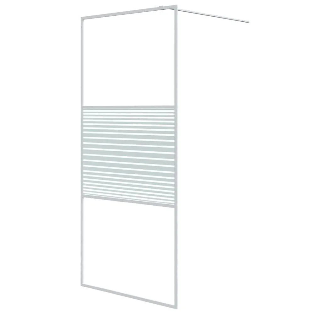 Paroi de douche Blanc 90x195 cm Verre ESG transparent