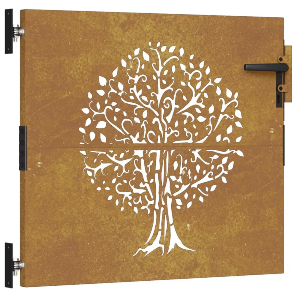 Portail de jardin 85x100 cm acier corten conception de l'arbre