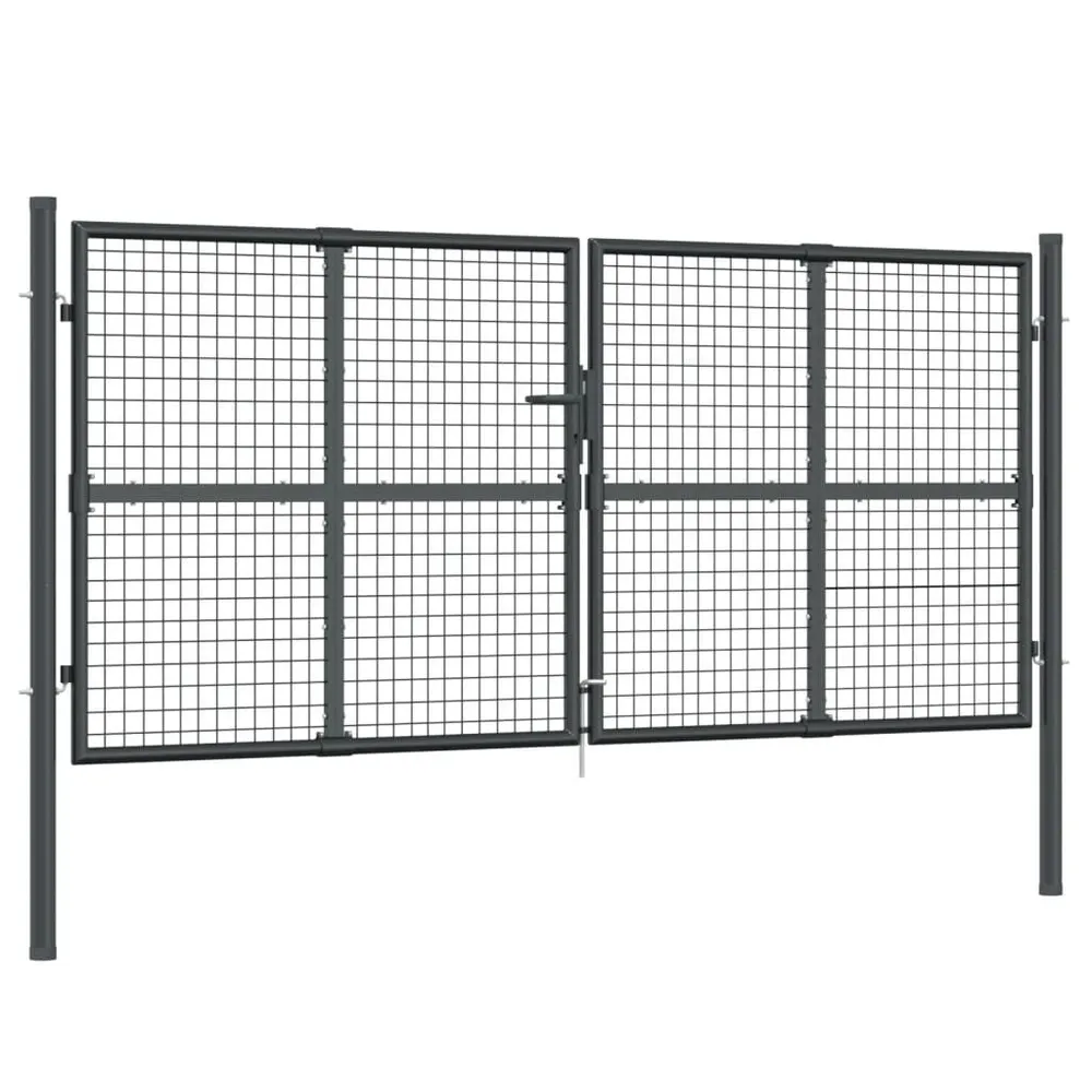 Portal de jardin maille anthracite 300x175 cm acier galvanisé