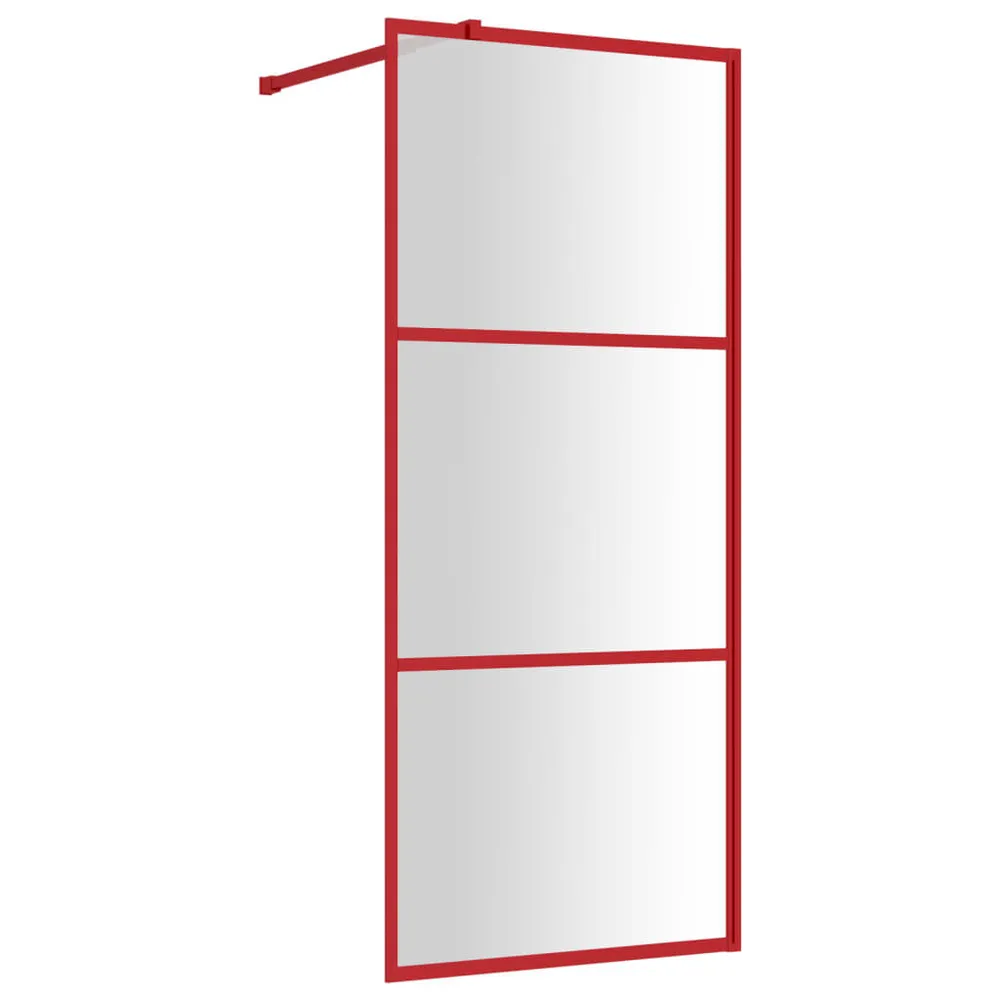 Paroi de douche avec verre ESG transparent rouge 80x195 cm