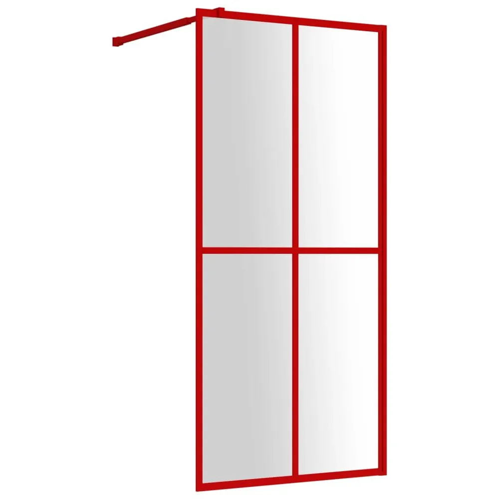 Paroi de douche avec verre ESG transparent rouge 80x195 cm