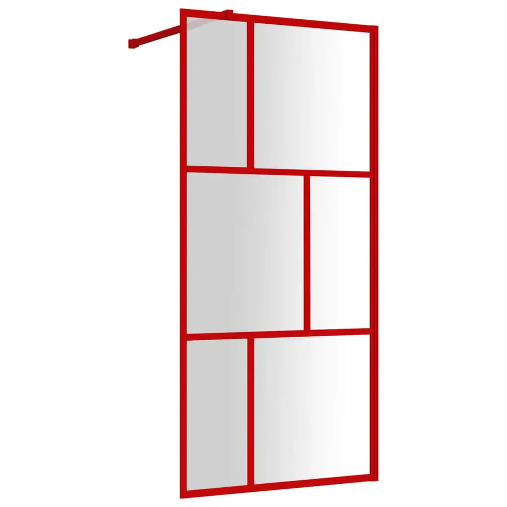 Paroi de douche avec verre ESG transparent rouge 80x195 cm