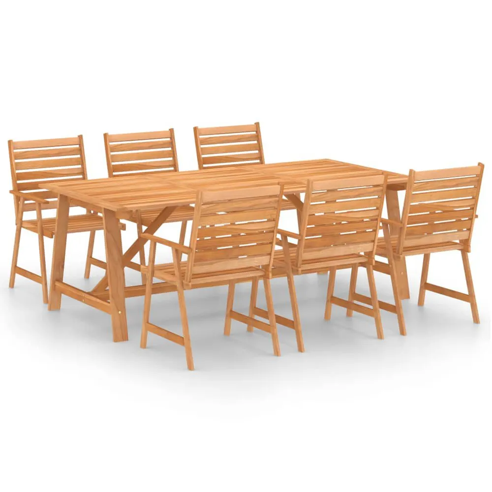 Ensemble à manger de jardin 7 pcs Bois d'acacia solide