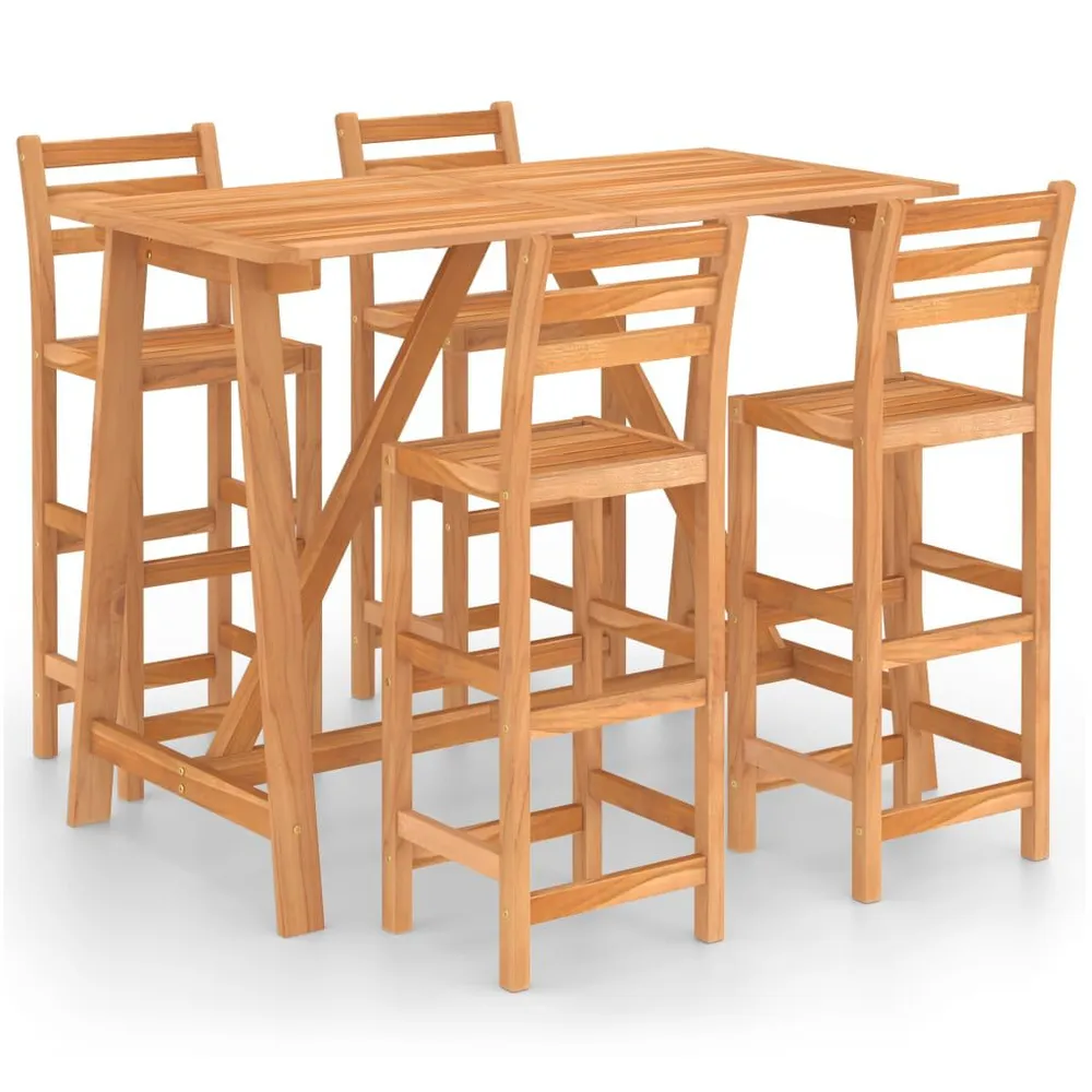 Ensemble de bar d'extérieur 5 pcs Bois d'acacia massif