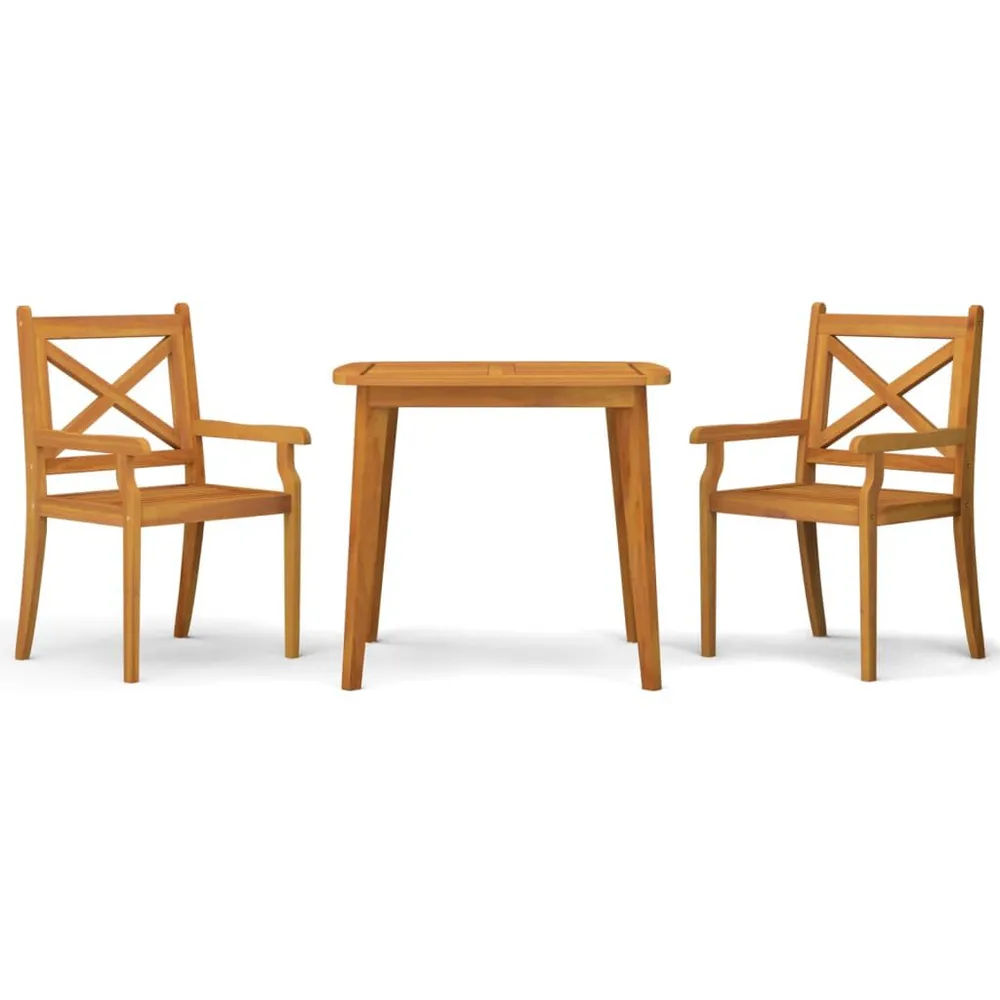 Ensemble à manger de jardin 3 pcs Bois d'acacia solide