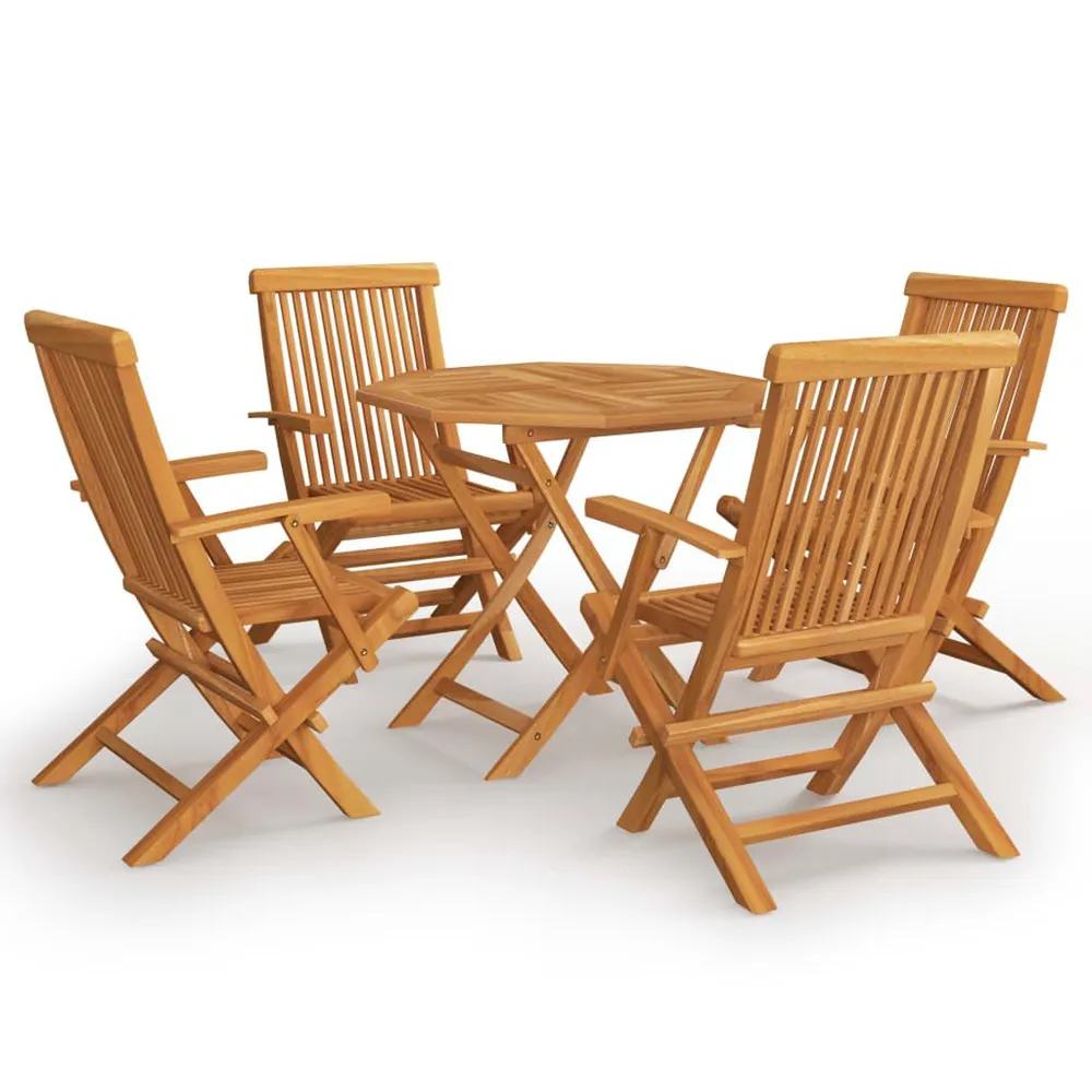 Salon de jardin 5 pcs Bois de teck massif