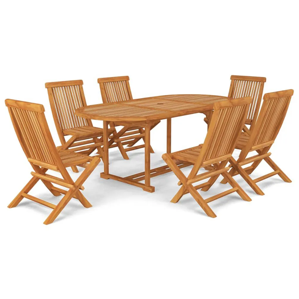 Ensemble à manger de jardin 7 pcs Bois de teck massif