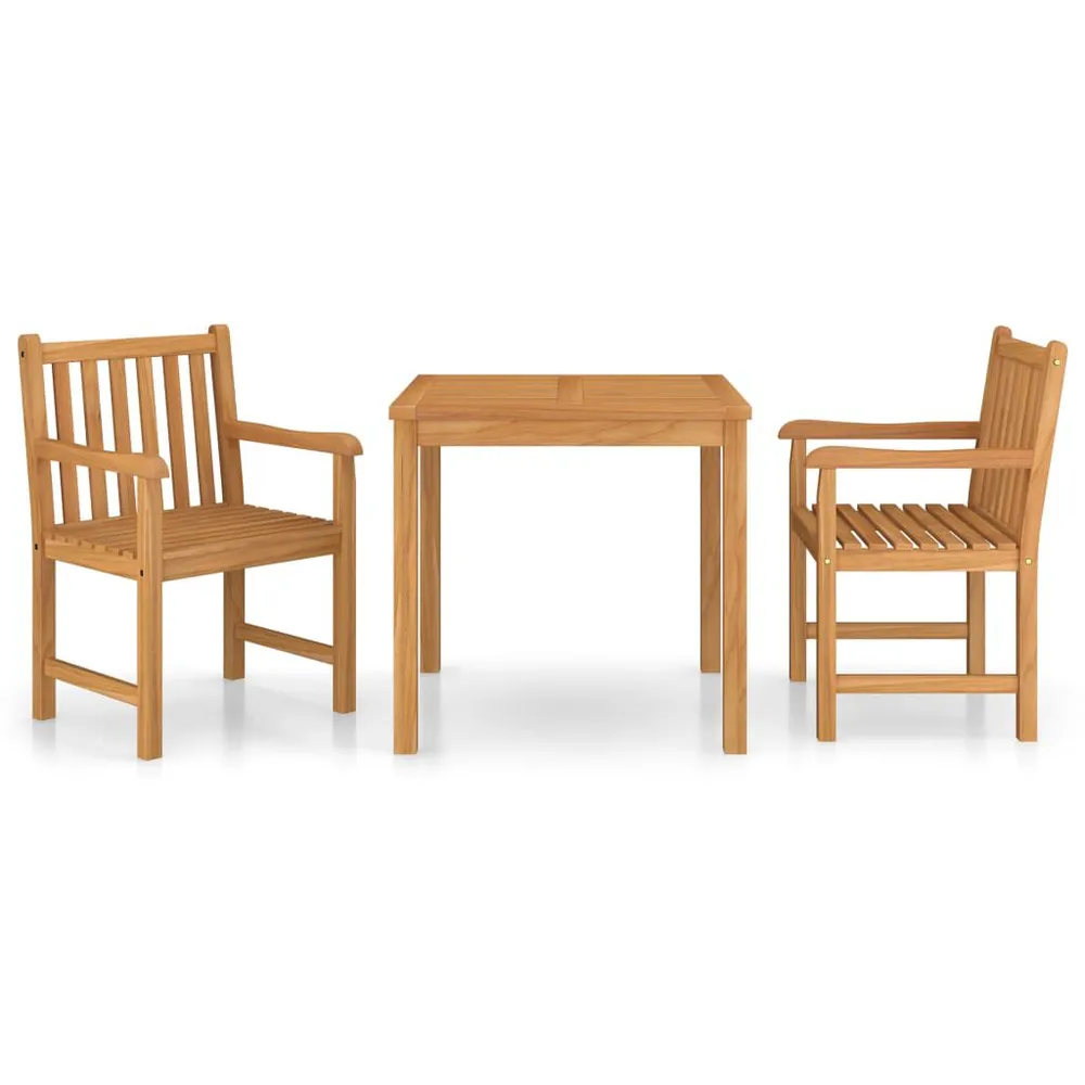 Ensemble à manger de jardin 3 pcs Bois de teck solide