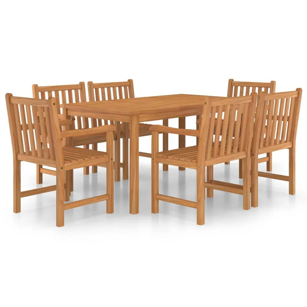 Ensemble à manger de jardin 7 pcs Bois de teck solide