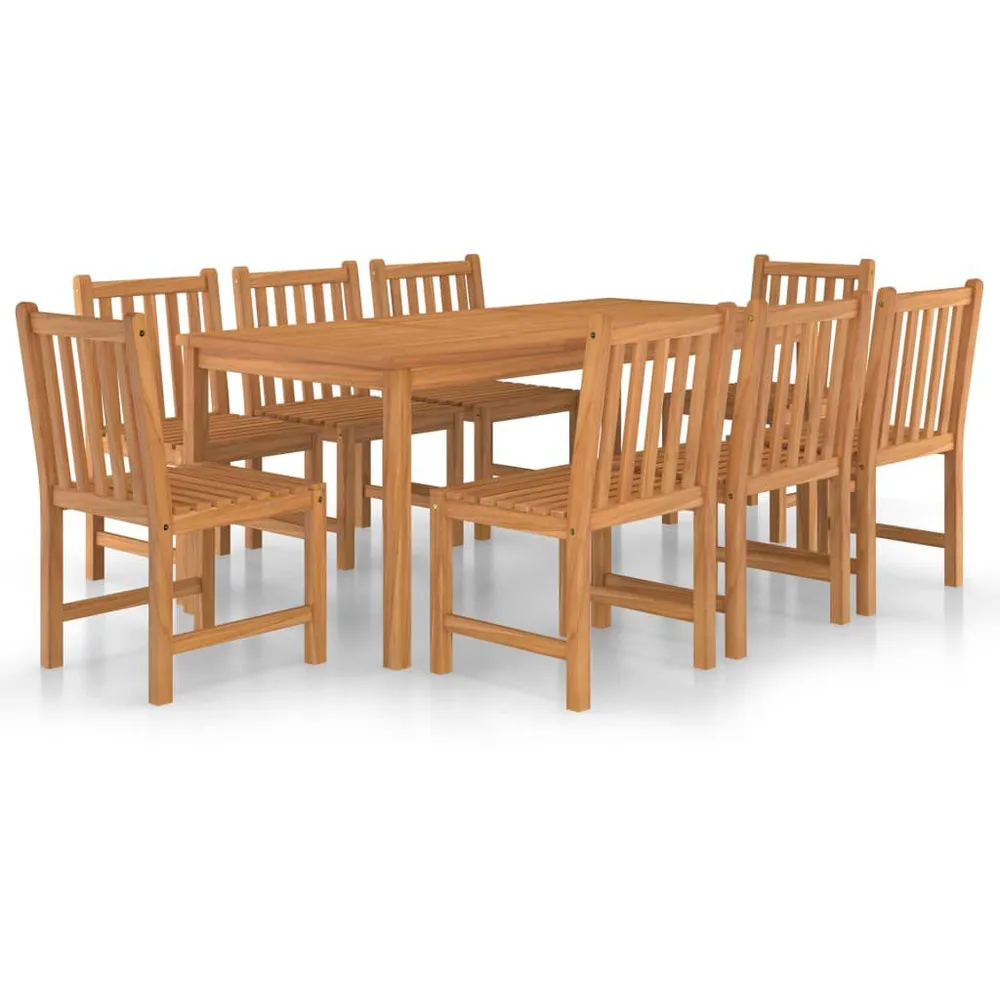 Ensemble à manger de jardin 9 pcs Bois de teck solide