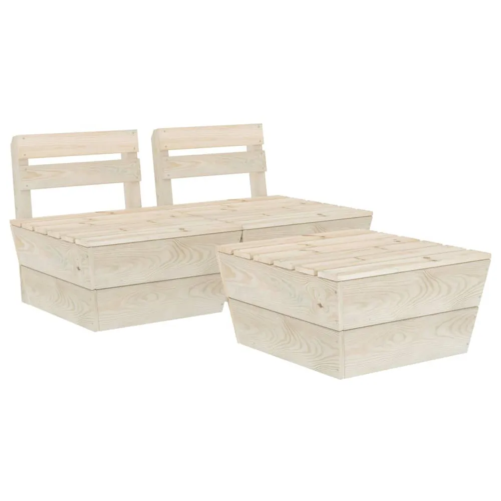 Salon de jardin palette 3 pcs Bois d'épicéa imprégné