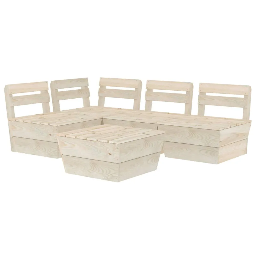 Salon de jardin palette 5 pcs Bois d'épicéa imprégné