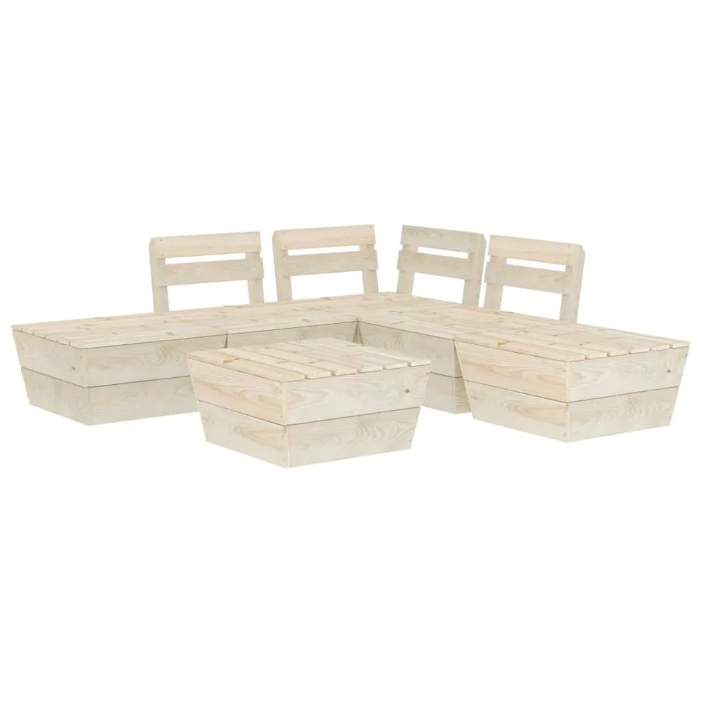 Salon de jardin palette 6 pcs Bois d'épicéa imprégné