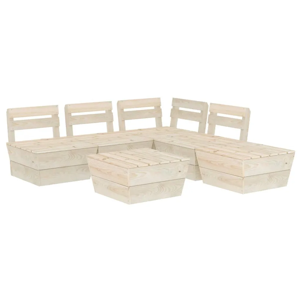 Salon de jardin palette 6 pcs Bois d'épicéa imprégné