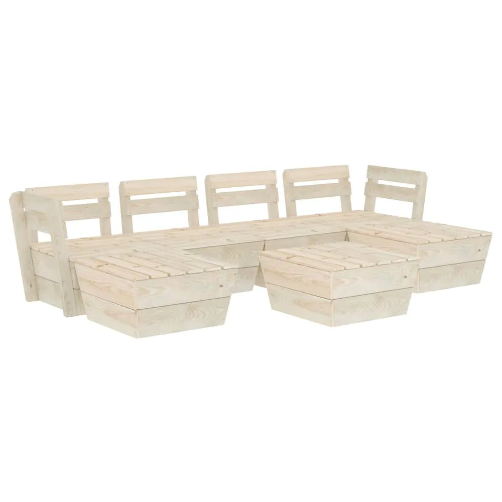 Salon de jardin palette 7 pcs Bois d'épicéa imprégné