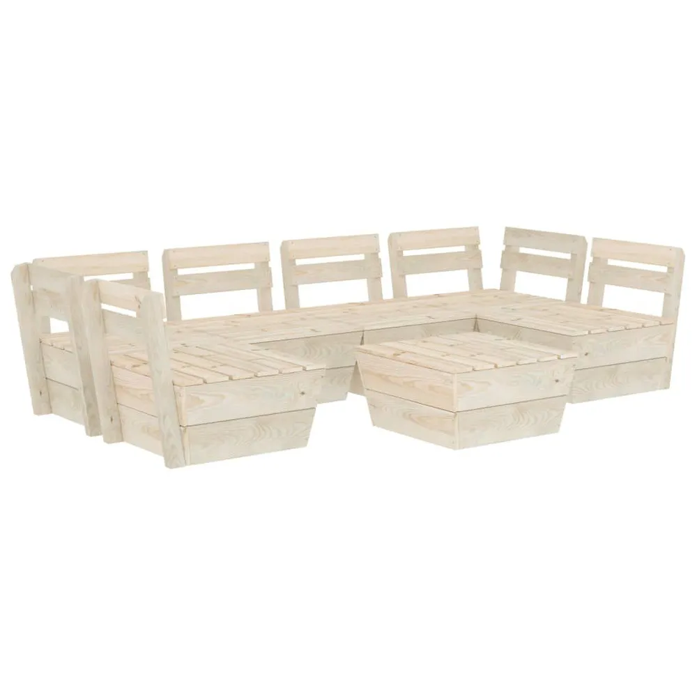 Salon de jardin palette 7 pcs Bois d'épicéa imprégné