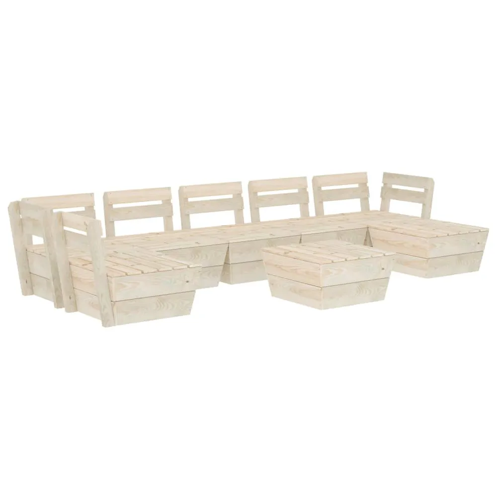 Salon de jardin palette 8 pcs Bois d'épicéa imprégné