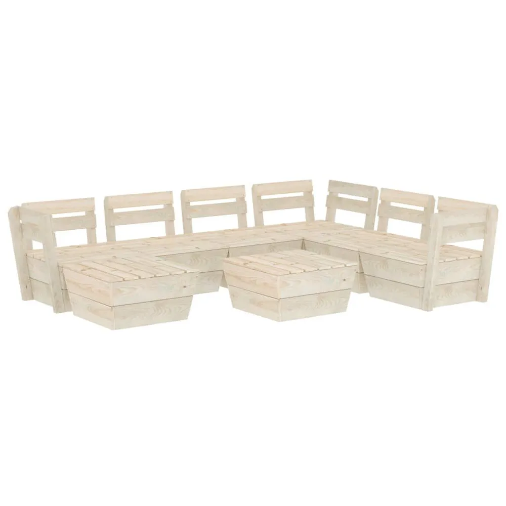 Salon de jardin palette 8 pcs Bois d'épicéa imprégné