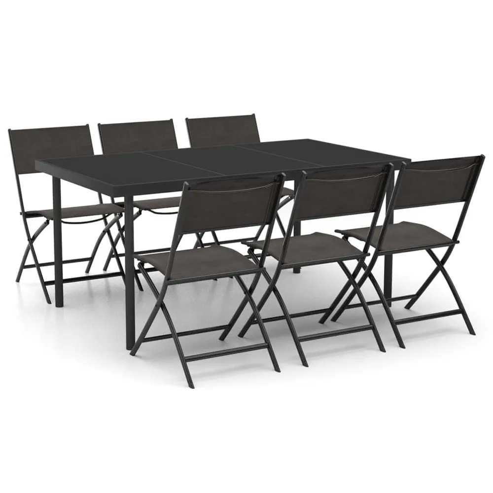 Mobilier de salle à manger d'extérieur 7 pcs Acier