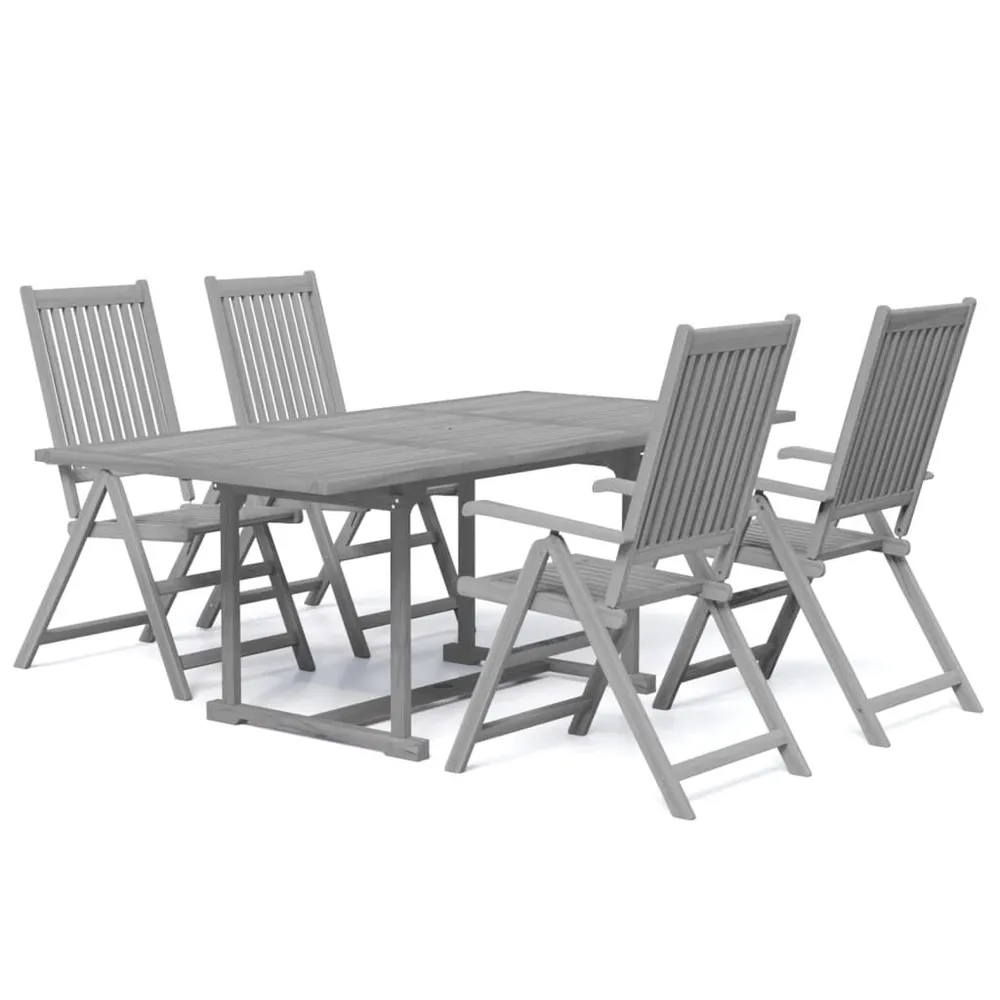 Ensemble à manger de jardin 5 pcs Bois d'acacia massif