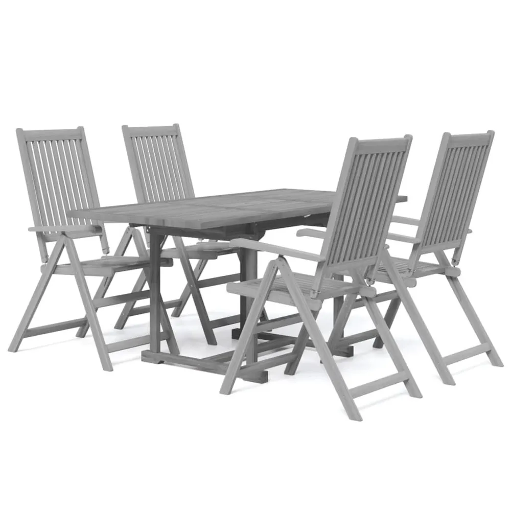 Ensemble à manger de jardin 5 pcs Bois d'acacia solide