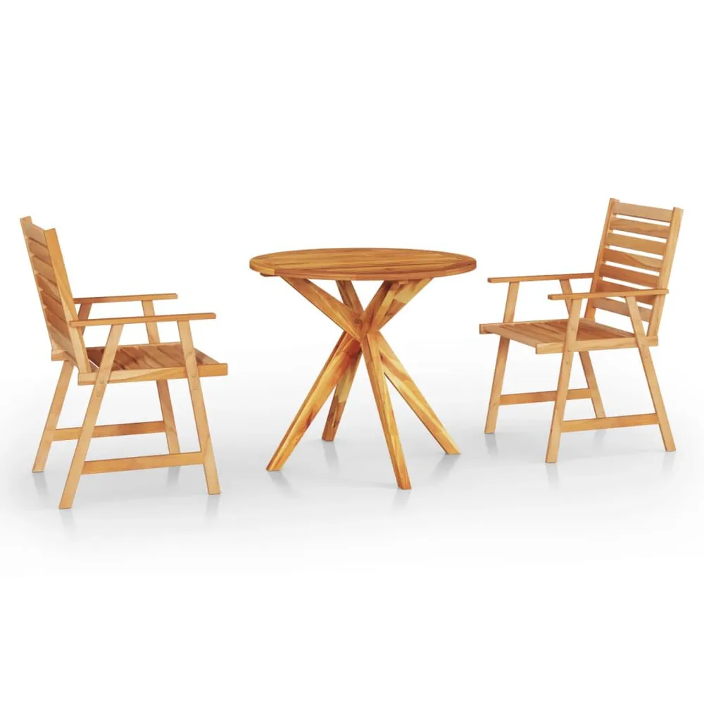 Ensemble à manger de jardin 3 pcs Bois d'acacia solide