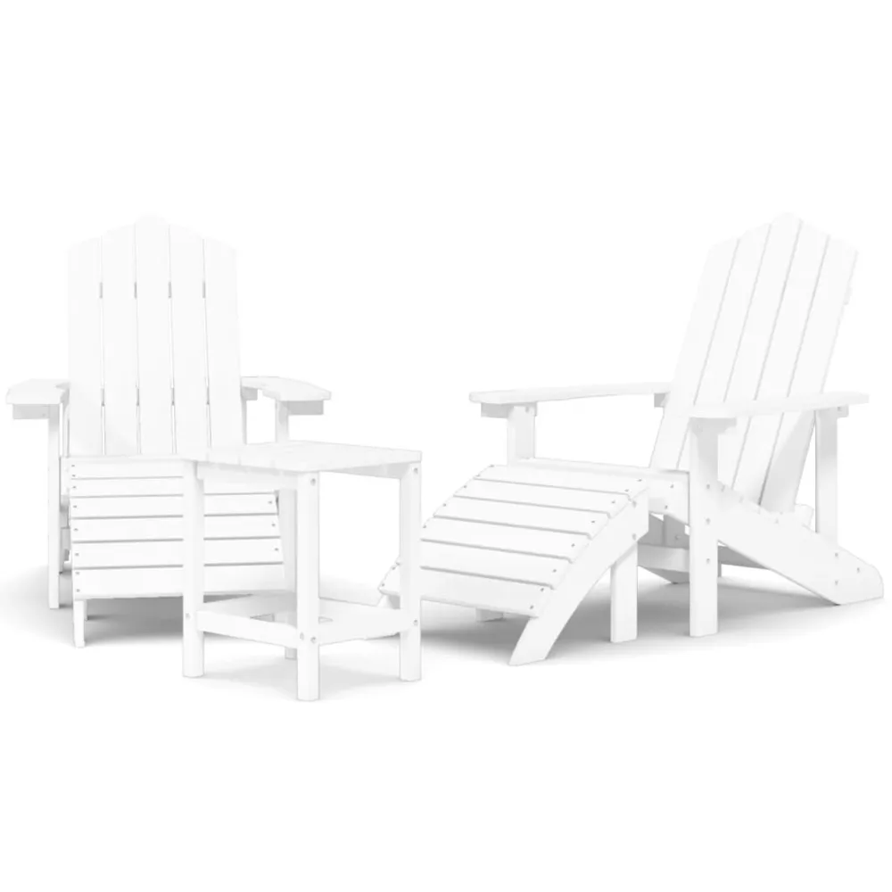 Chaises de jardin Adirondack repose-pied table PEHD Blanc