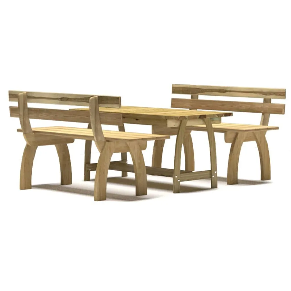 Ensemble à manger de jardin 3 pcs Bois de pin imprégné