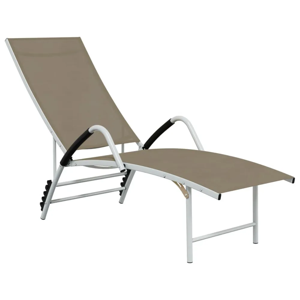 Chaise longue Textilène et aluminium Taupe