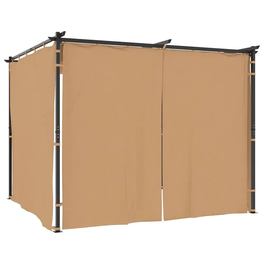 Tonnelle avec rideaux 3x3 m Taupe Acier