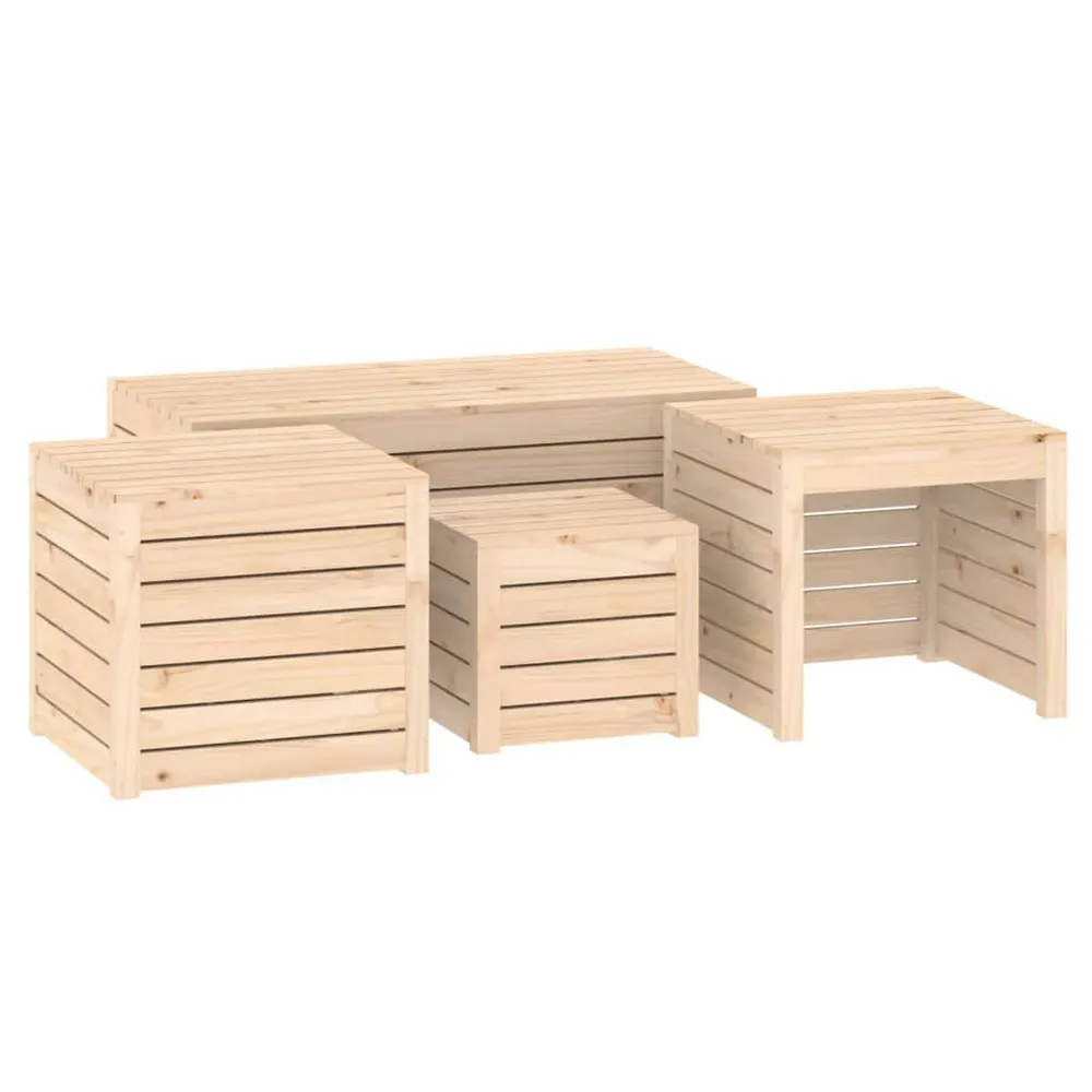 Ensemble de boîtes de jardin 4 pcs bois de pin massif