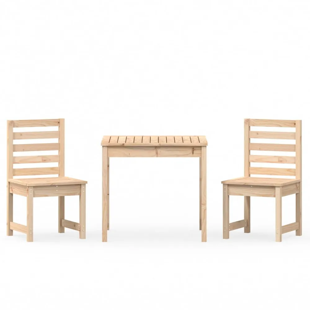 Ensemble de bistrot de jardin 3 pcs bois de pin massif