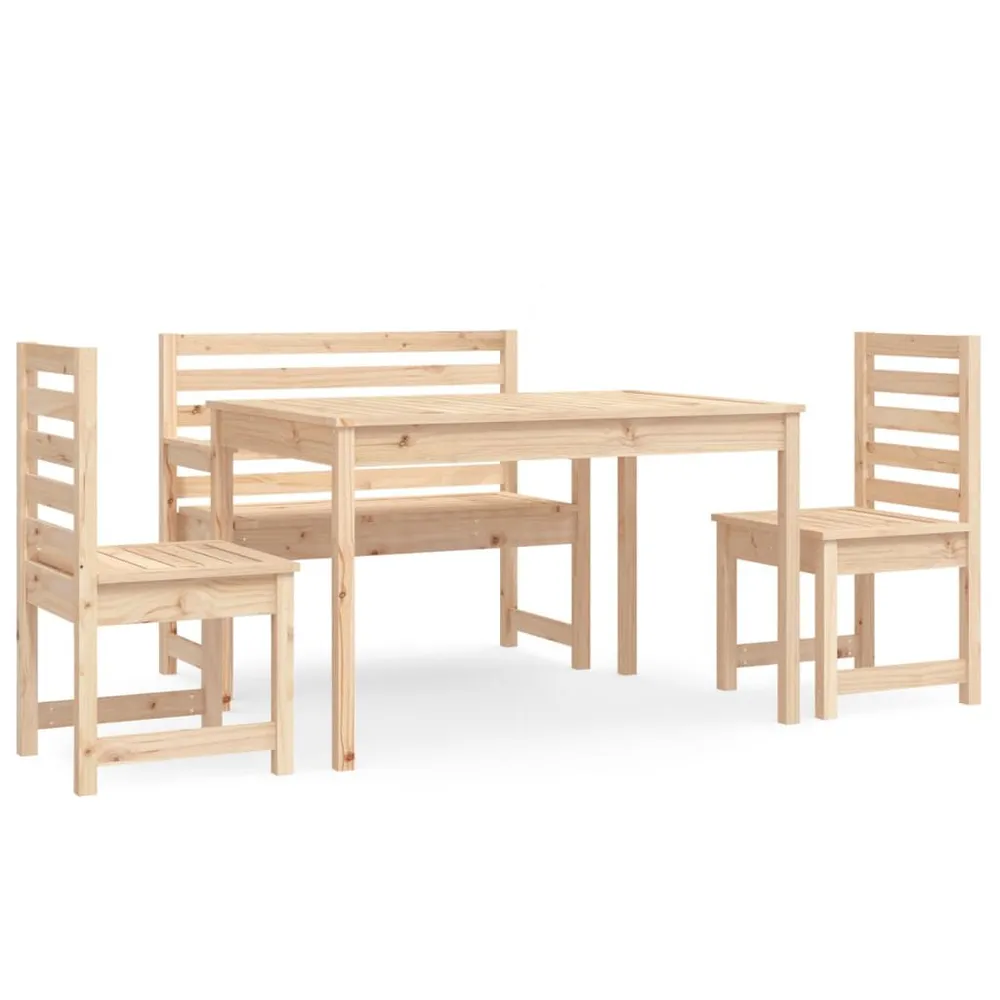 Ensemble à manger de jardin 4 pcs bois massif de pin