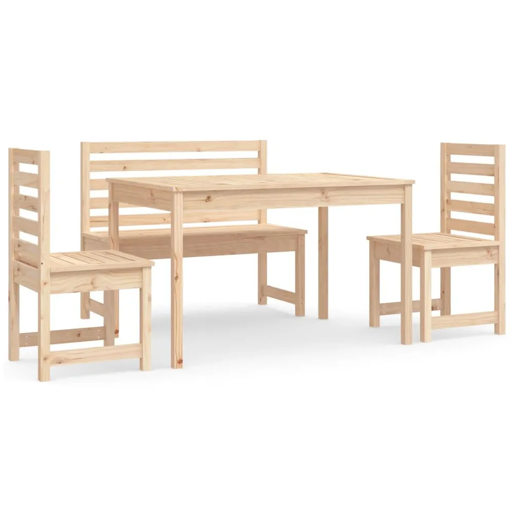 Ensemble à manger de jardin 4 pcs bois massif de pin