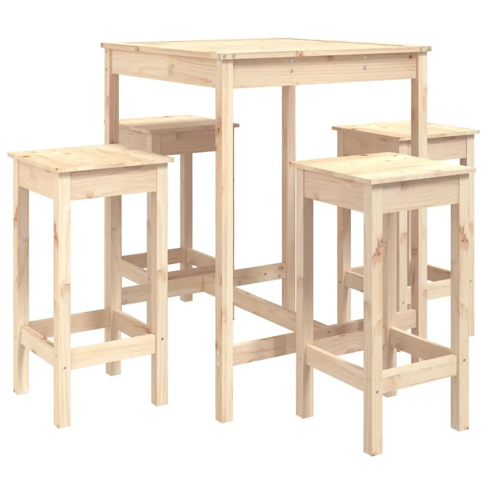 Ensemble de bar de jardin 5 pcs bois de pin massif