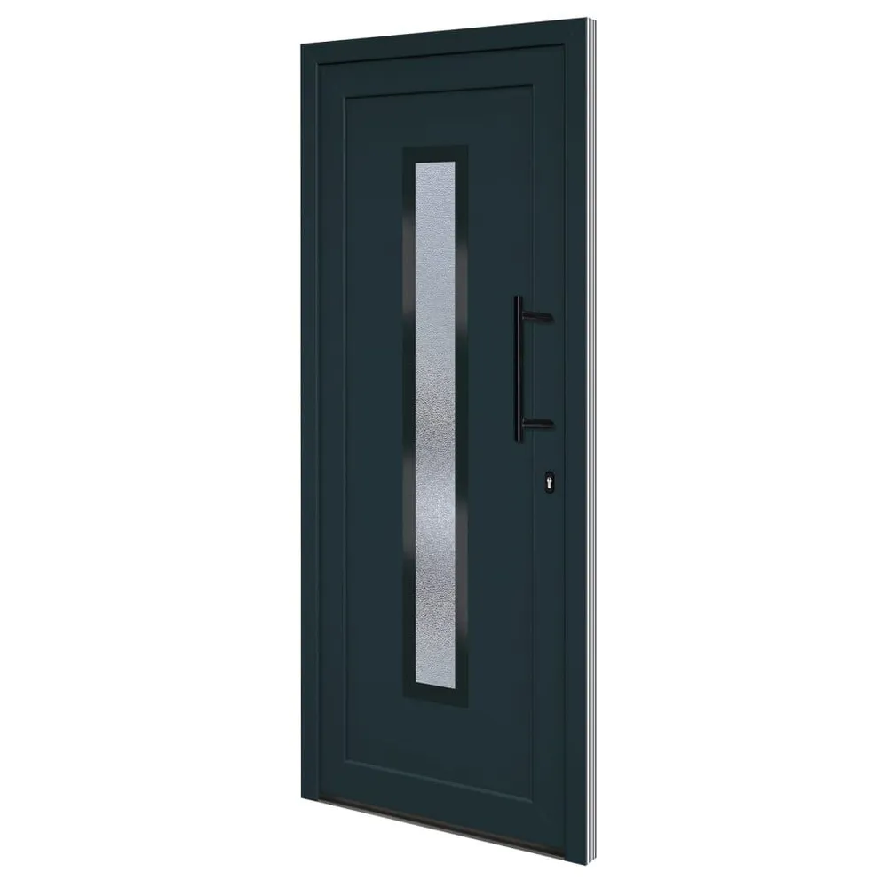 Porte d'entrée anthracite 88x200 cm PVC