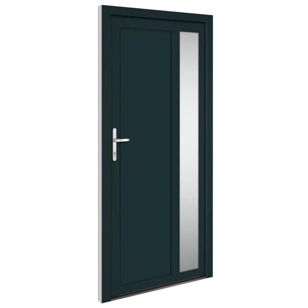 Porte d'entrée anthracite 98x200 cm PVC