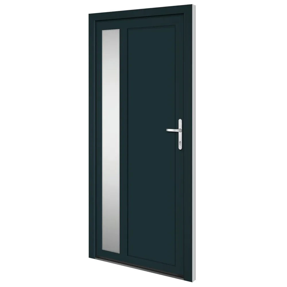 Porte d'entrée anthracite 98x200 cm PVC