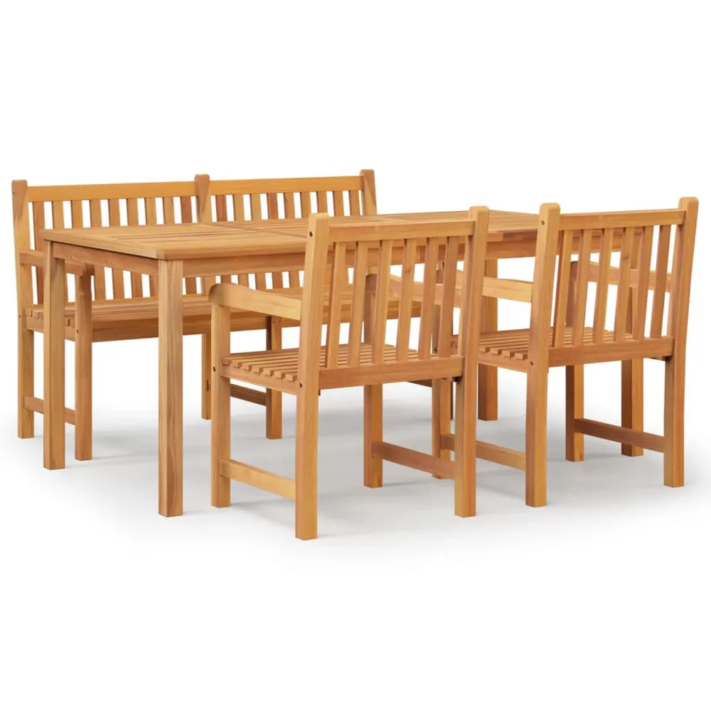 Ensemble à manger de jardin 4 pcs Bois de teck massif