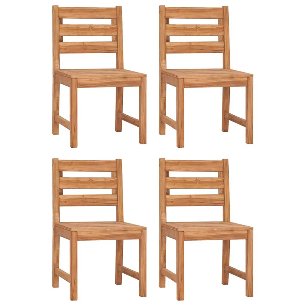 Chaises de jardin lot de 4 Bois de teck solide