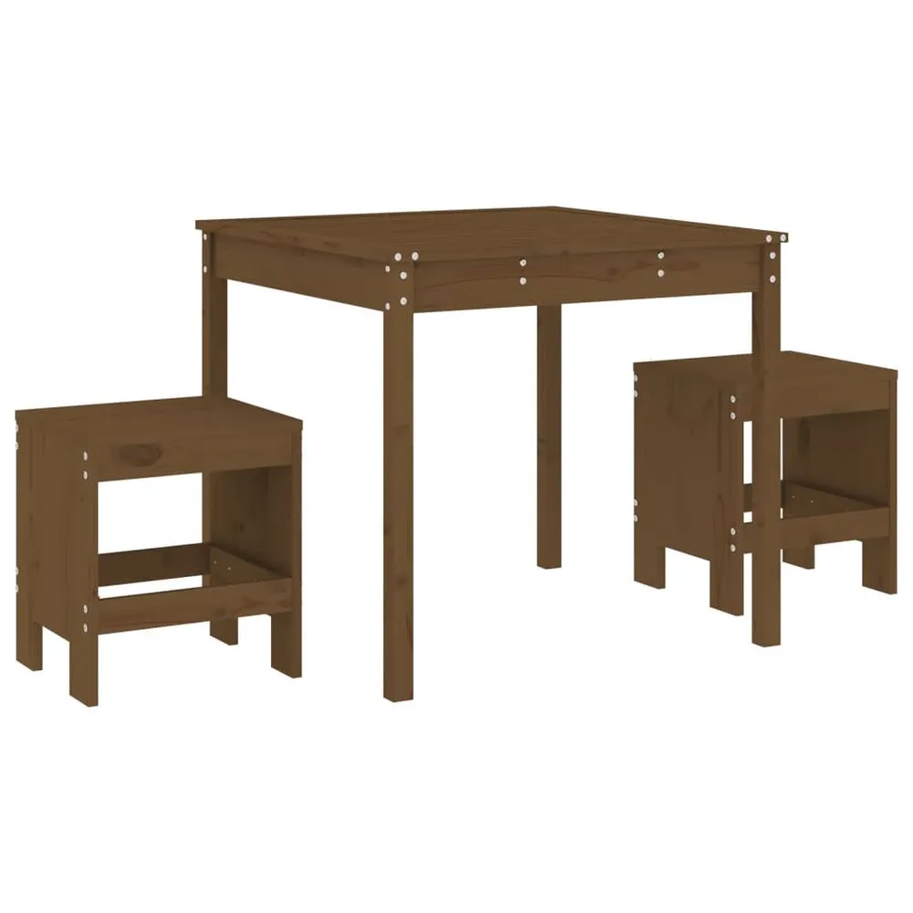 Ensemble de bistrot de jardin 3 pcs marron miel bois pin massif