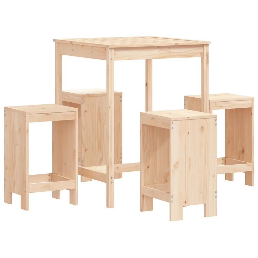 Ensemble de bar de jardin 5 pcs bois de pin massif