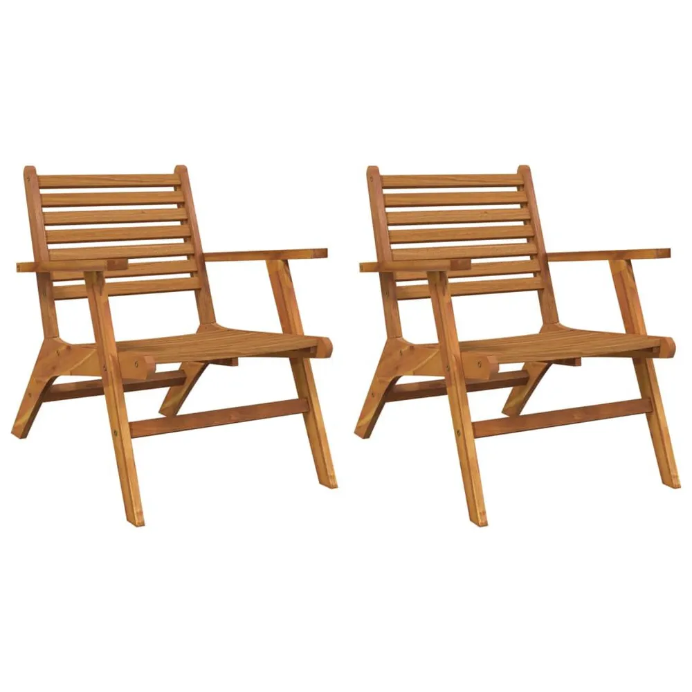 Chaises de jardin lot de 2 Bois d'acacia solide