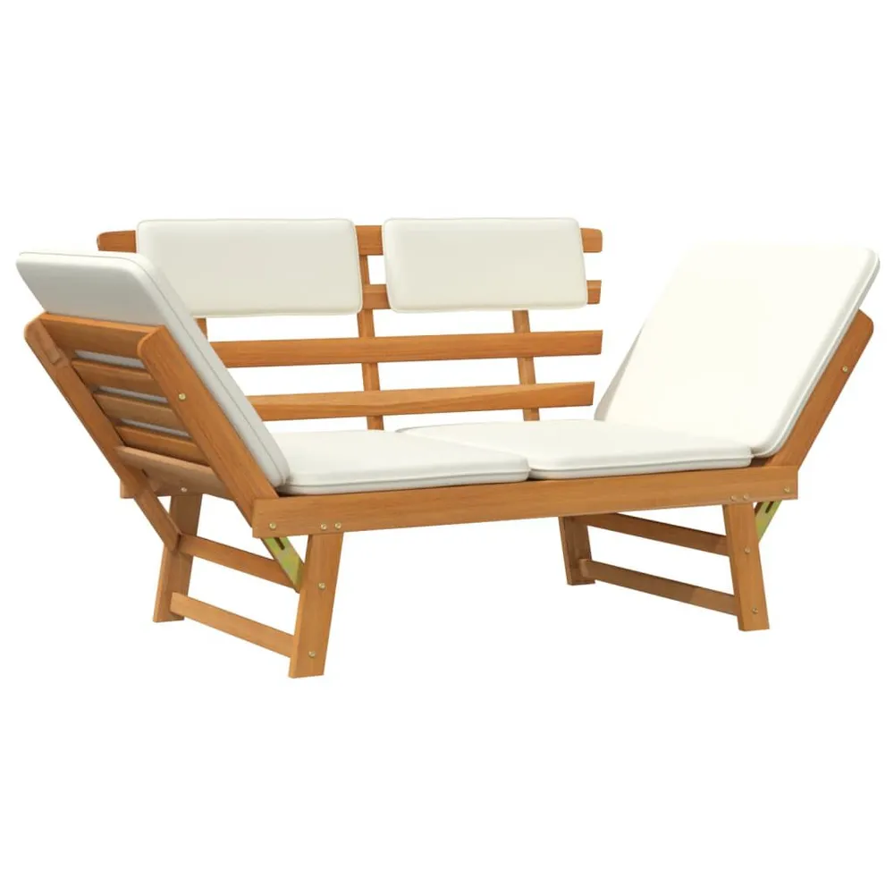 Banc de jardin avec coussins 2-en-1 190 cm Bois d'acacia massif